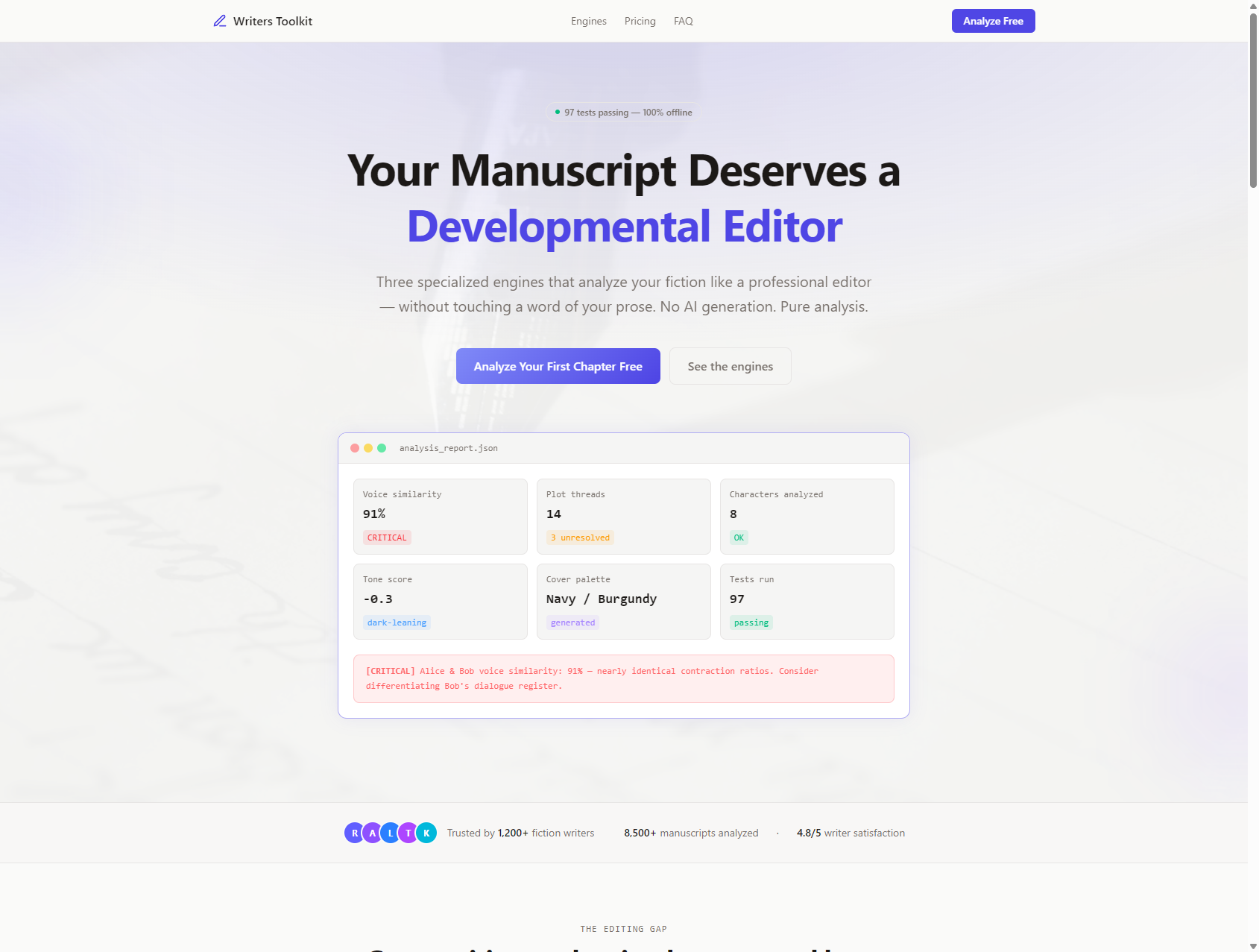Writers Toolkit app screenshot